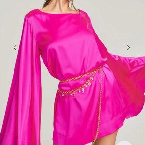 Retrofete Silk Pink Mini Dress small